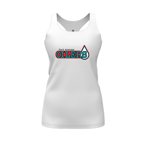 [FT0TRBWH-FYS-LOGO1] Decker Racerback Tank Top (Female Youth S, White, Logo 1)