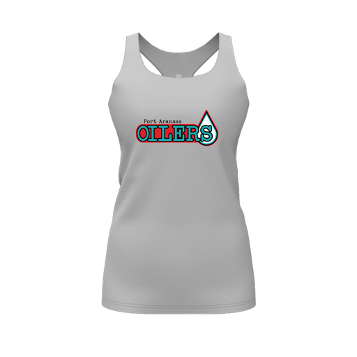 [FT0TRBGY-FYS-LOGO1] Decker Racerback Tank Top (Female Youth S, Gray, Logo 1)