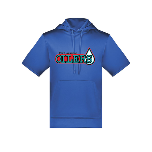 [6871.060.S-LOGO1] Men's Dri Fit Short Sleeve Hoodie (Adult S, Royal, Logo 1)