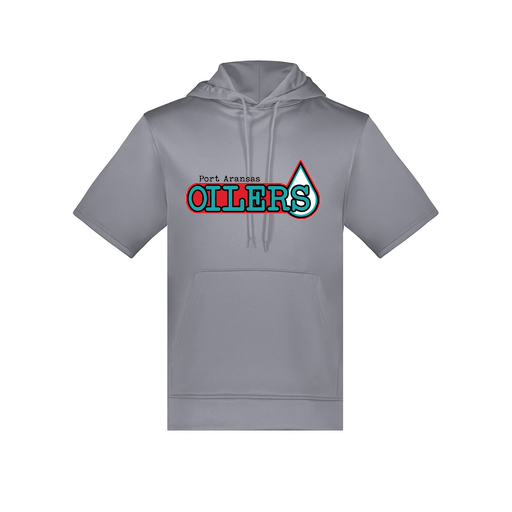 [6871.059.S-LOGO1] Men's Dri Fit Short Sleeve Hoodie (Adult S, Gray, Logo 1)