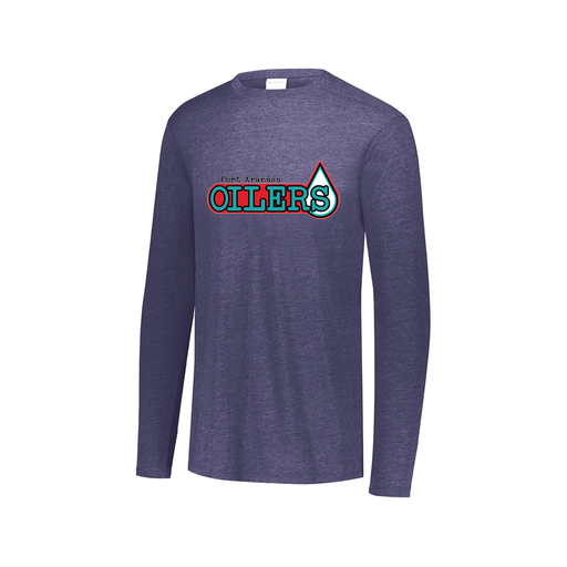 [3075.U22.XS-LOGO1] Decker Men's Tri-Blend T-Shirt - Long Sleeve (Adult XS, Navy, Logo 1)