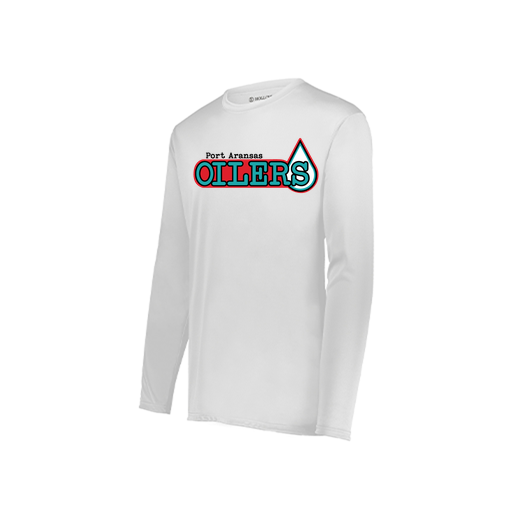 [222823.005.S-LOGO1] Youth LS Smooth Sport Shirt (Youth S, White, Logo 1)
