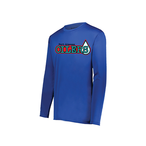 [222823.060.S-LOGO1] Youth LS Smooth Sport Shirt (Youth S, Royal, Logo 1)