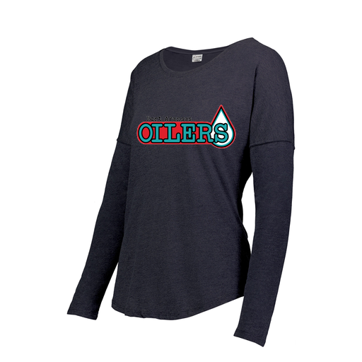 [FTLCUBNV-FAXS-LOGO1] Decker Women's Tri-Blend T-Shirt - Long Sleeve (Female Adult XS, Navy, Logo 1)