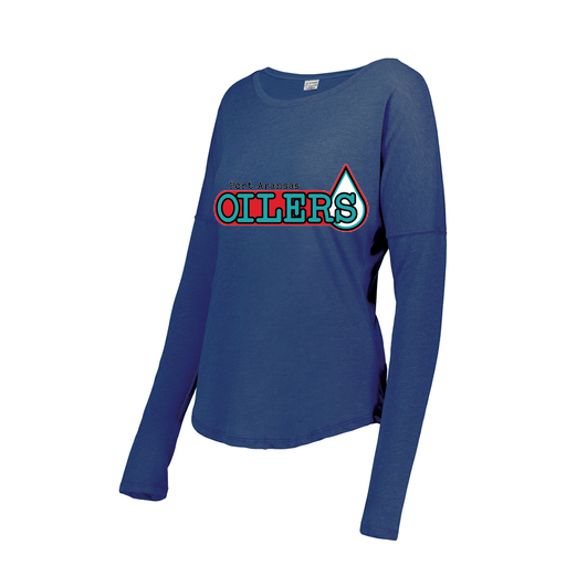 [FTLCUBRY-FAXS-LOGO1] Decker Women's Tri-Blend T-Shirt - Long Sleeve (Female Adult XS, Royal, Logo 1)